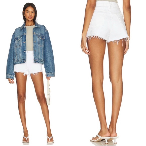 Agolde Pants - Agolde PARKER LONG SHORT IN PANNA COTTA Size 24 *Button Fly*